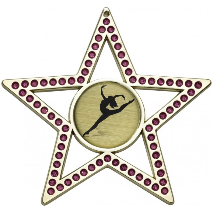 75MM PINK STAR MEDAL - GOLD, SILVER, BRONZE 